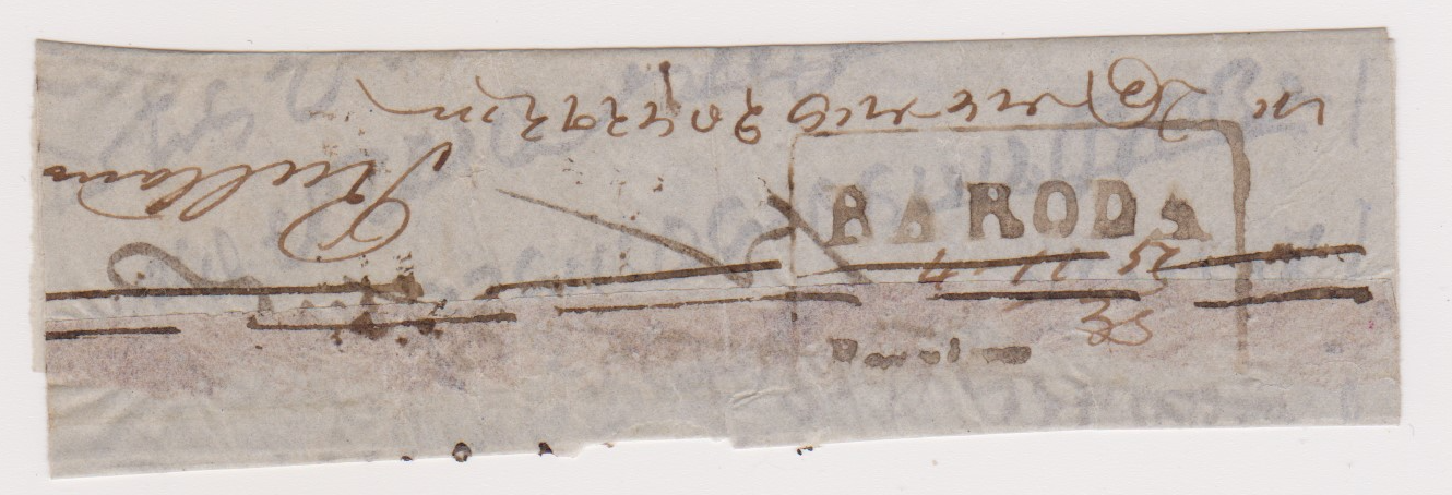 4 November 1853 Baroda HG 2 pre stamp cover — COV-3987