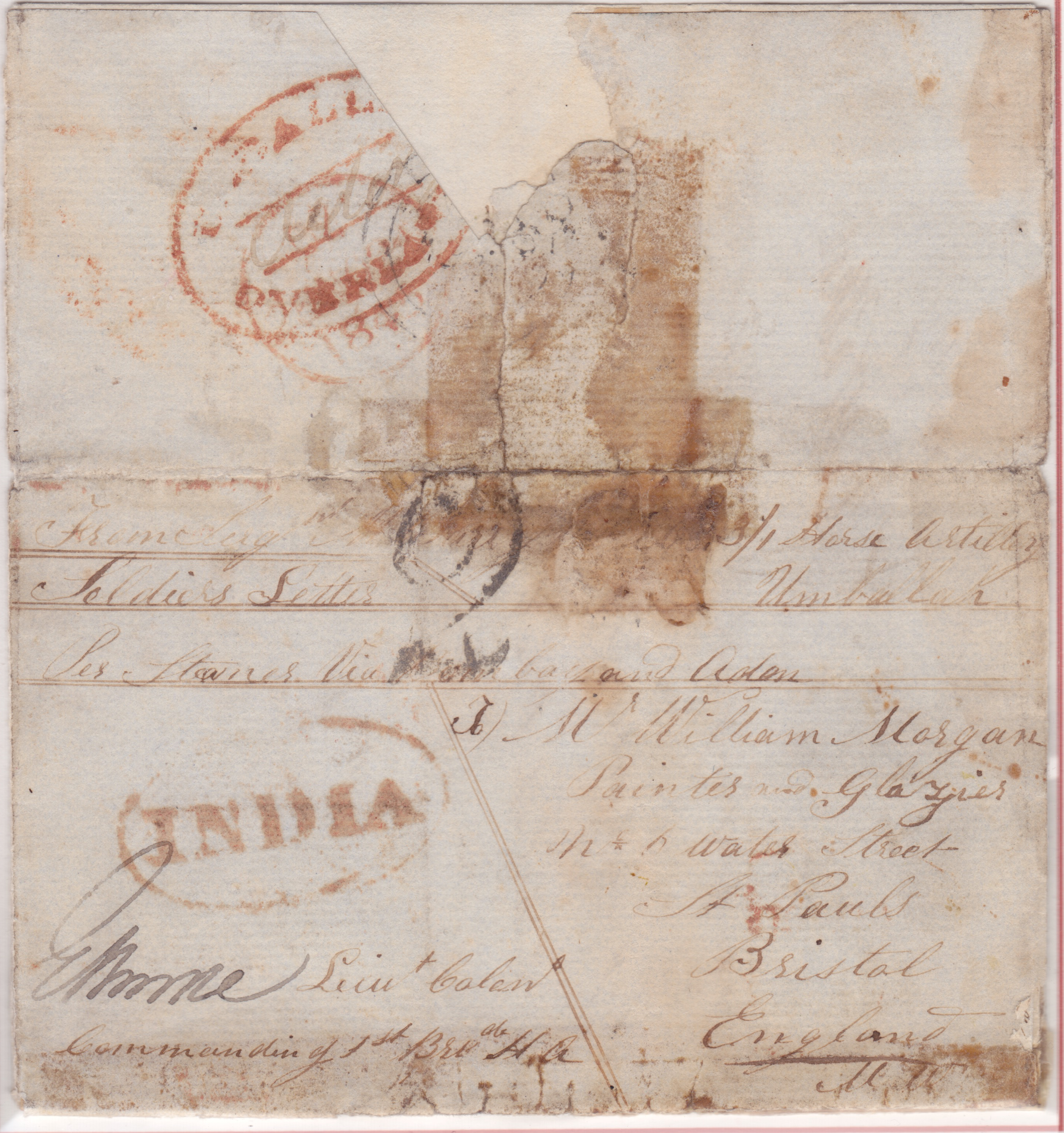 29 September 1845 Umbalah HG 4 pre stamp cover — COV-4025