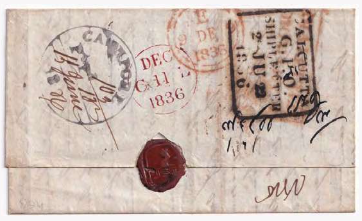 15 June 1836 Cawnpore HG 6 pre stamp cover — COV-2864