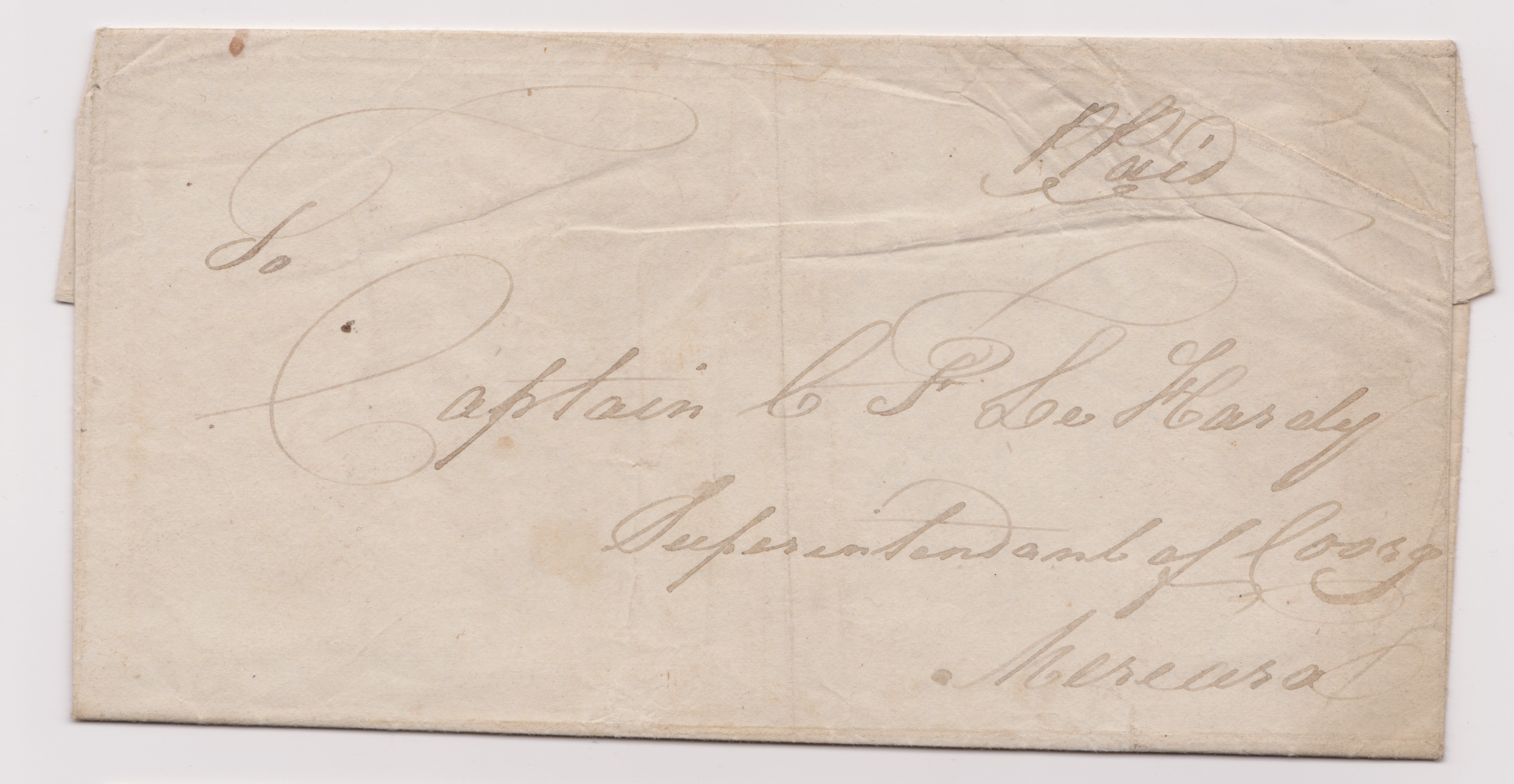Mercara HG 1 pre stamp cover — back (COV-946)