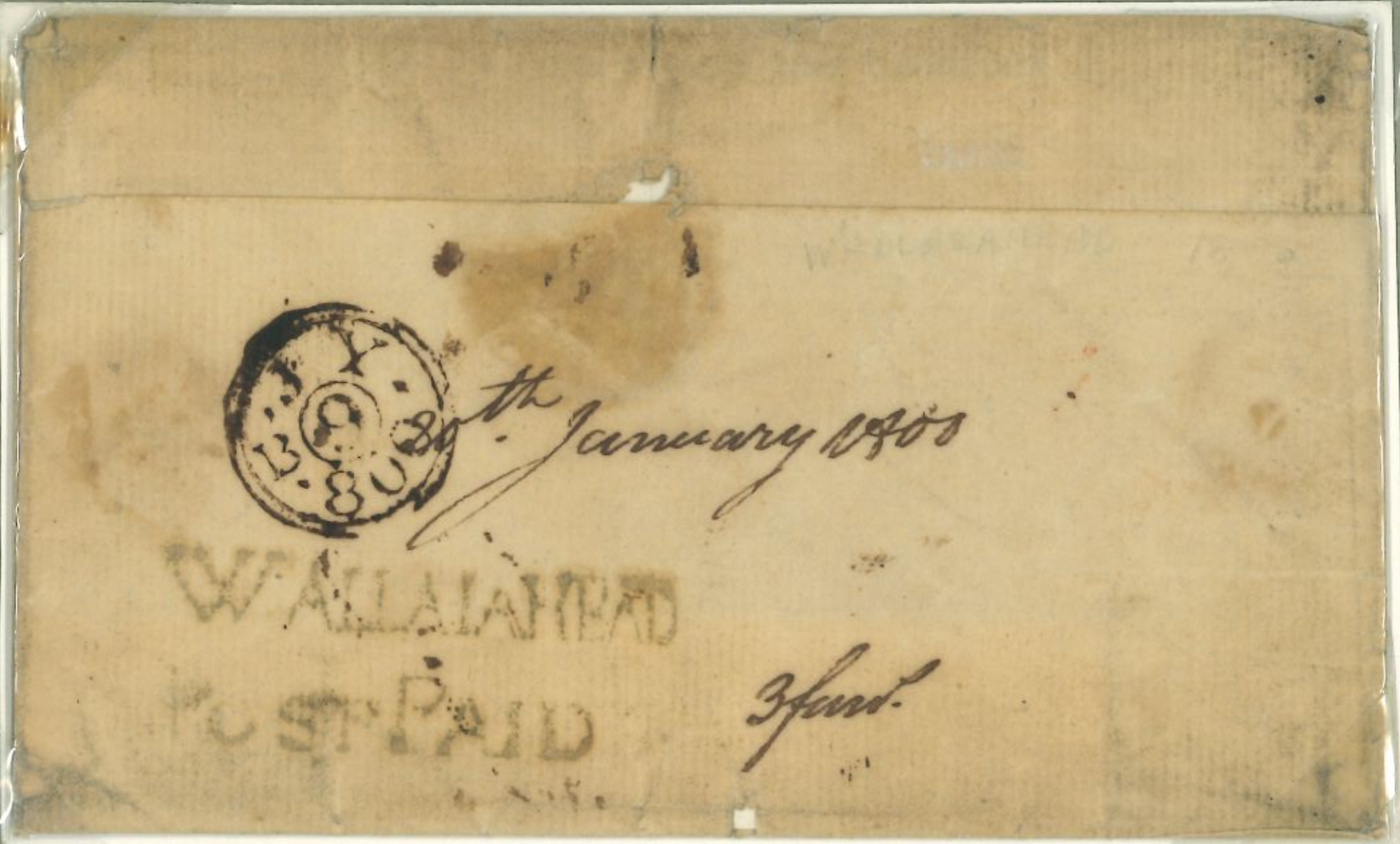 January 1800 Wallajahabad HG 1 pre stamp cover — COV-2061