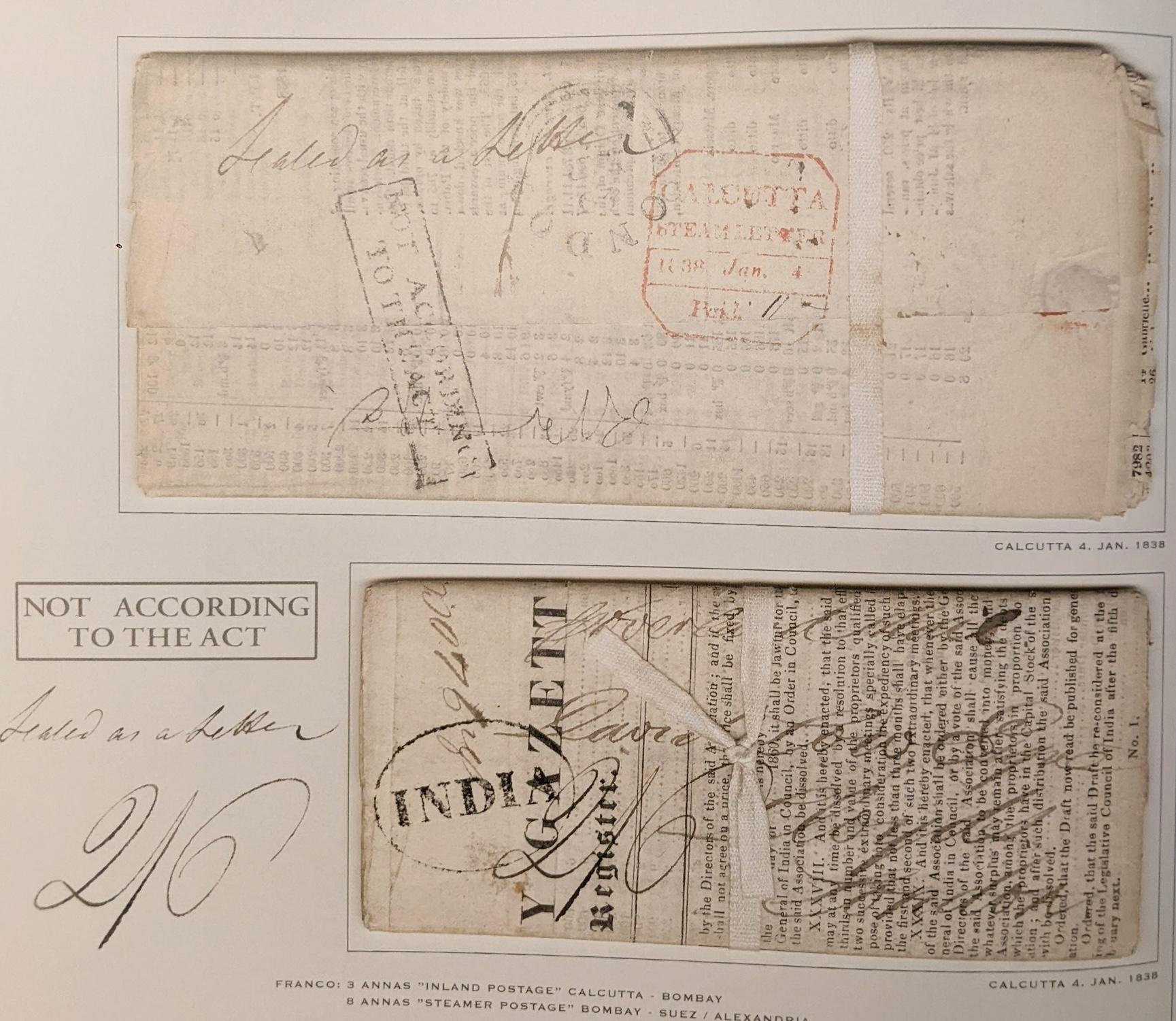Calcutta SD12 pre stamp cover — front (COV-3529)