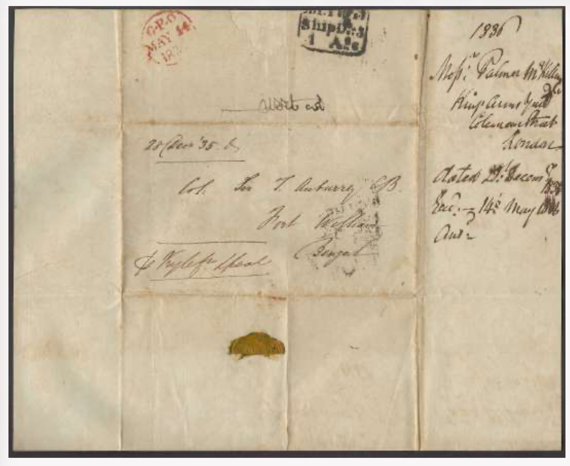 Calcutta SR13 pre stamp cover — scan 3 (COV-2879)