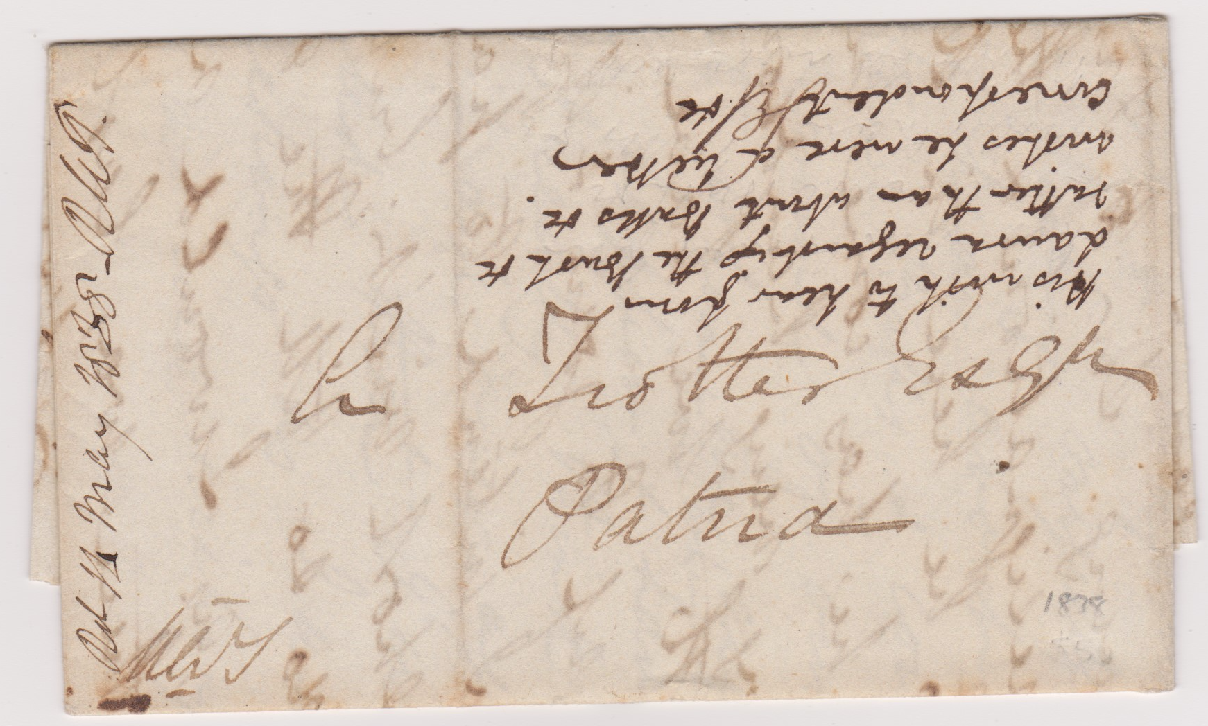 Cawnpore HG 15 pre stamp cover — back (COV-4001)