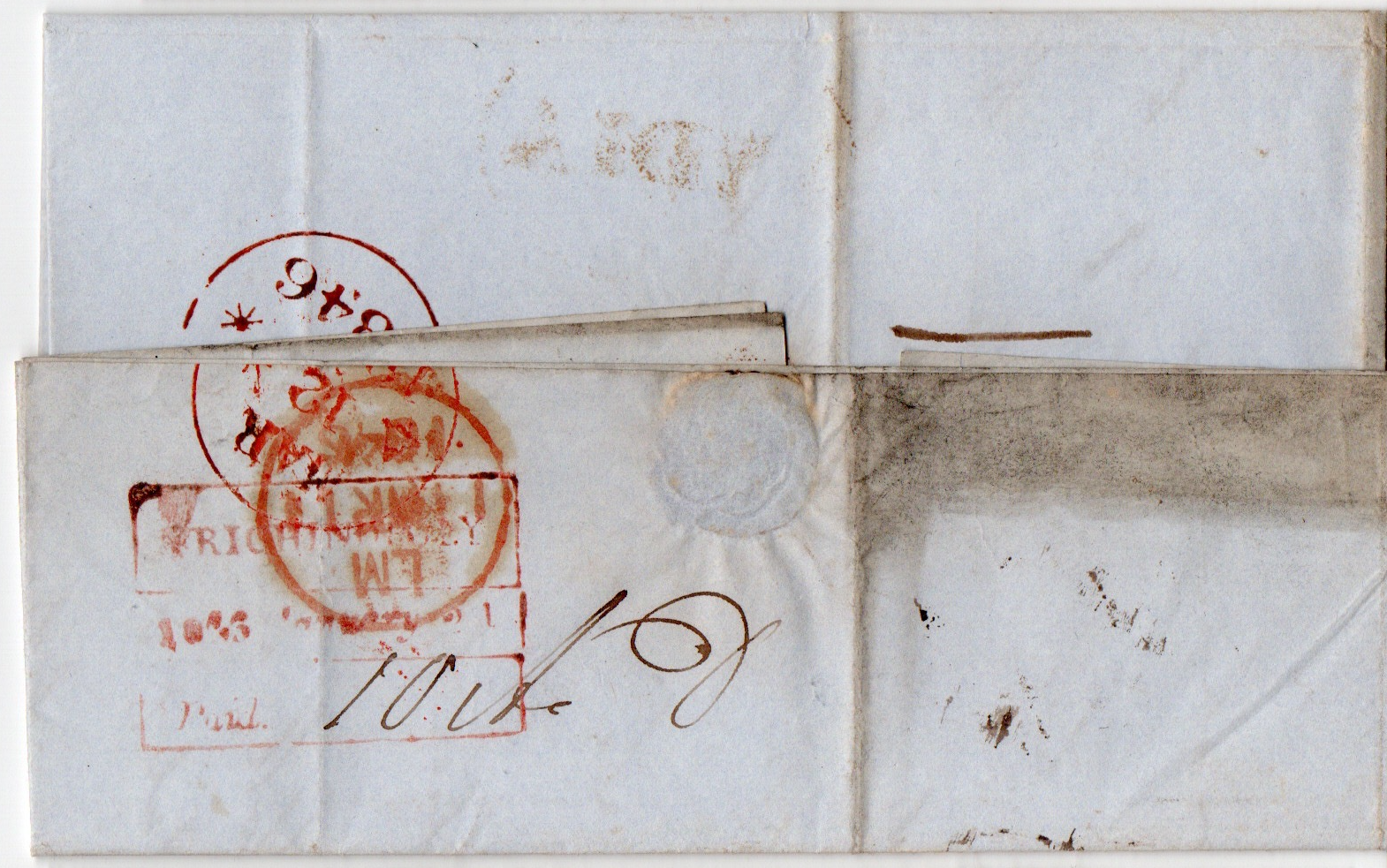 1 November 1845 Trichinopoly HG 8 pre stamp cover — COV-3071