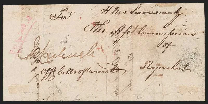 Moorshedabad HG 4 pre stamp cover — back (COV-666)