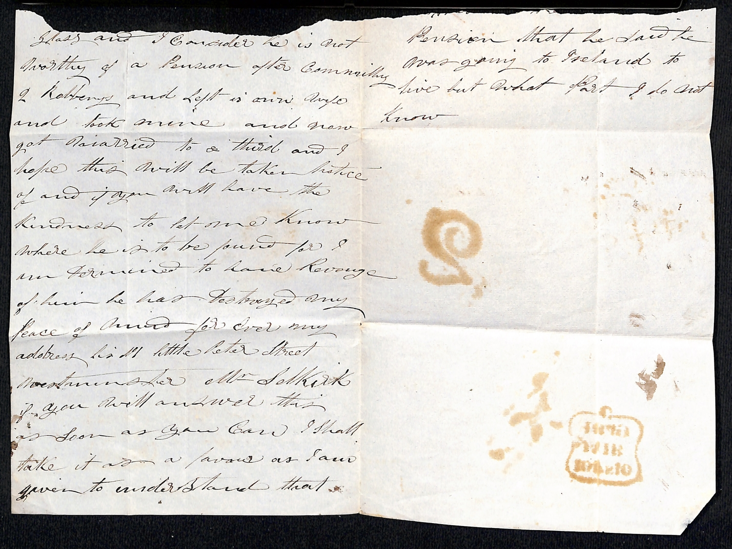 Cawnpore HG 8 pre stamp cover — back (COV-4839)