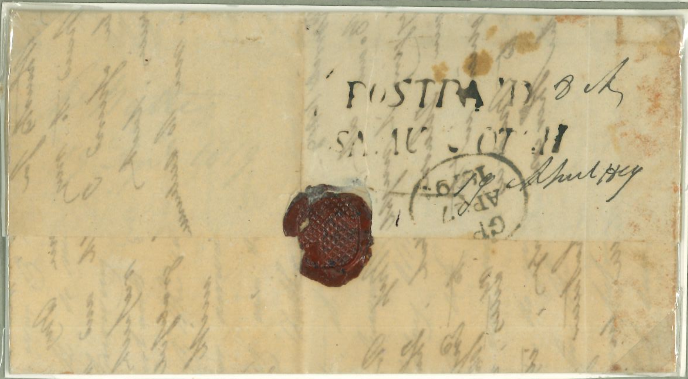 19 April 1819 Samulcotah HG 1 pre stamp cover — COV-2639