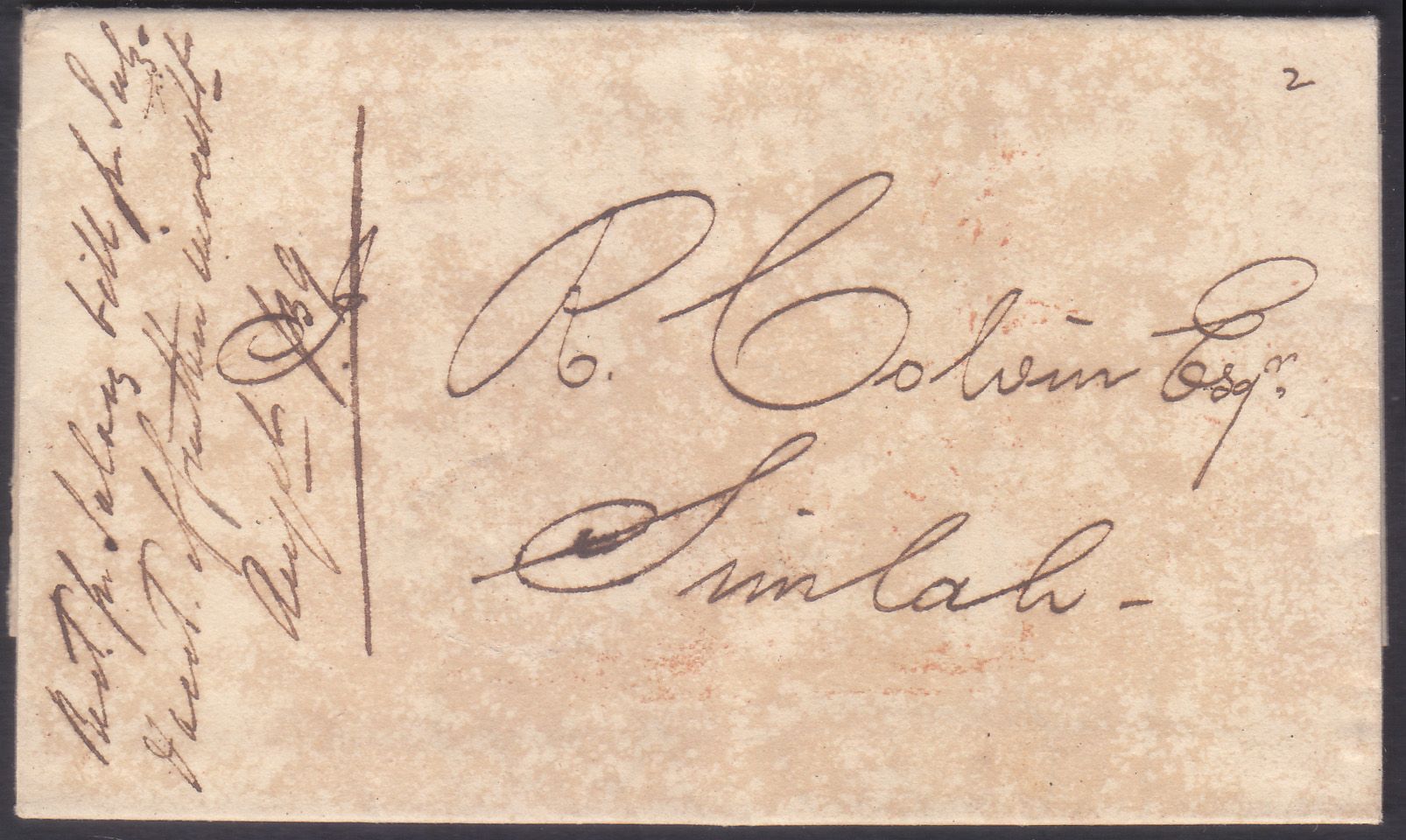 11 August 1839 Calcutta HG 24 pre stamp cover — COV-3628