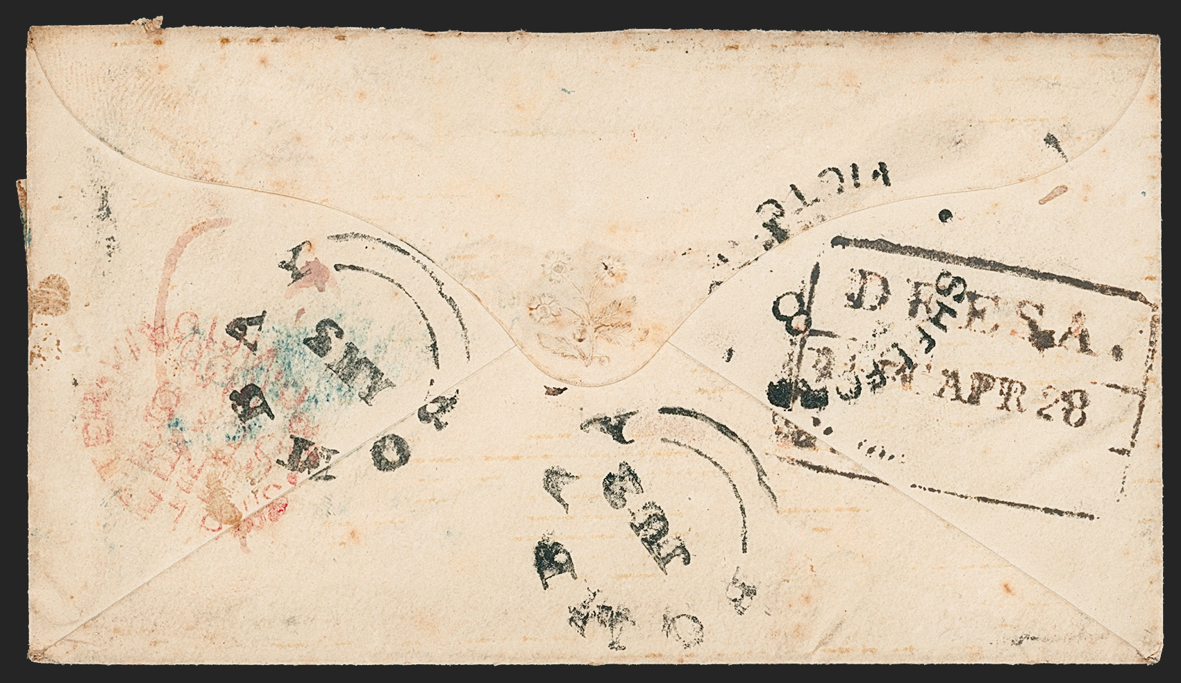 28 April 1856 Deesa HG 3 pre stamp cover — COV-4811