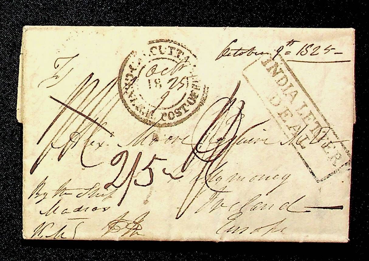 9 October 1825 Calcutta SD8a pre stamp cover — COV-3943