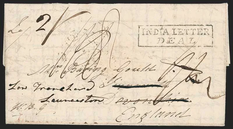 Cawnpore HG 4 pre stamp cover — back (COV-389)