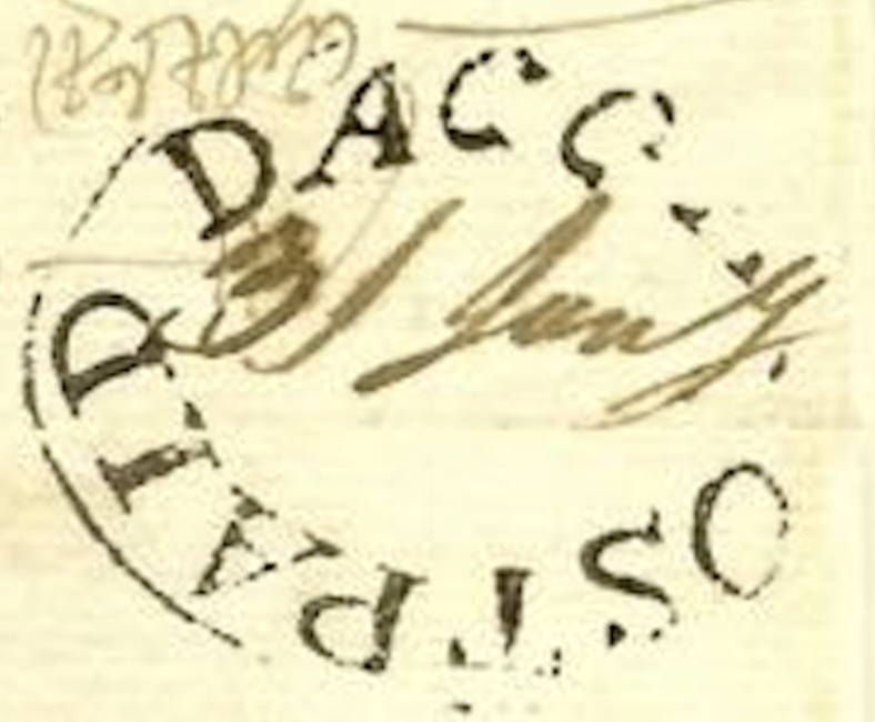 HG 3 handstamp from Dacca