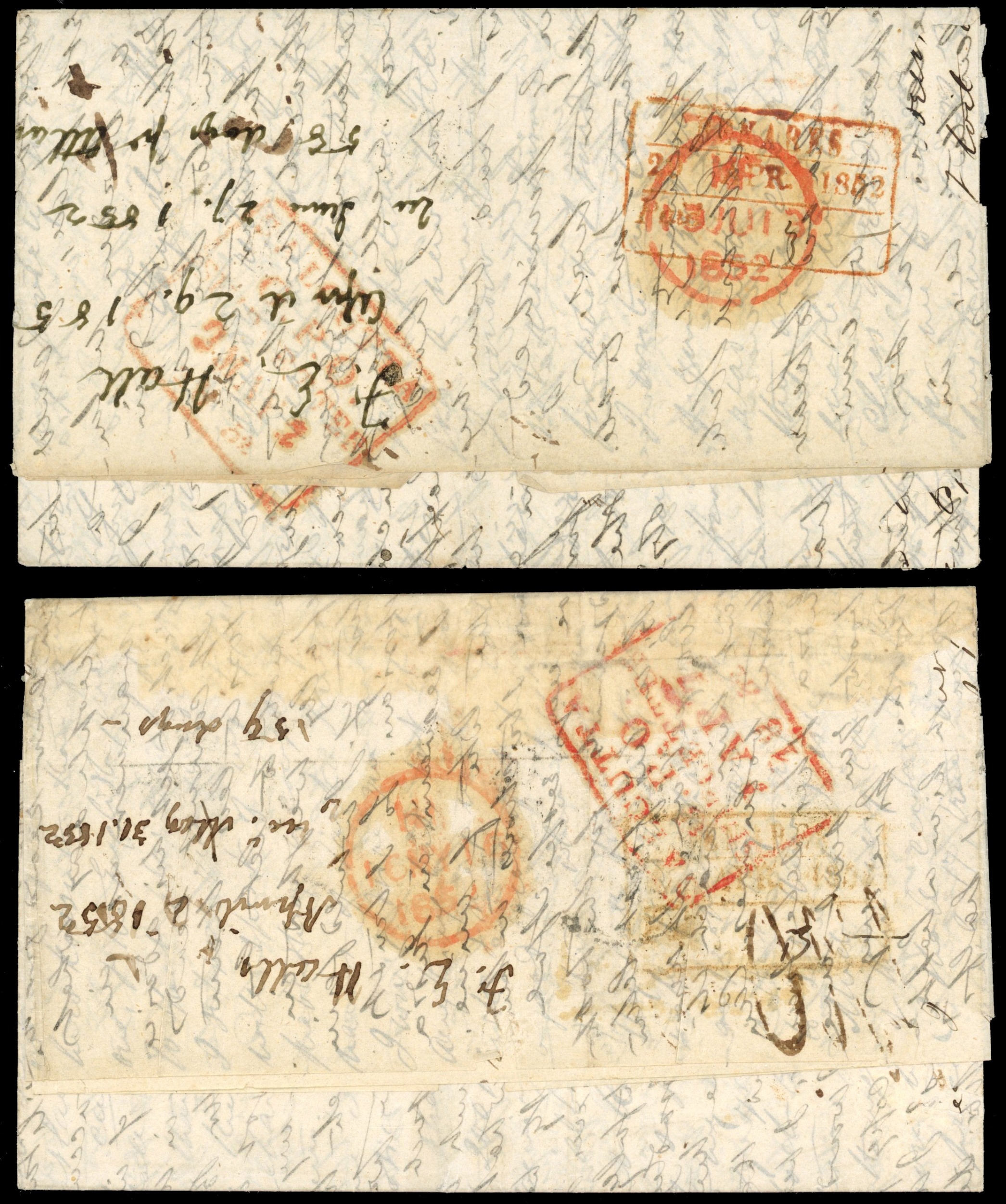 1849 Benares HG 17 pre stamp cover — COV-4844