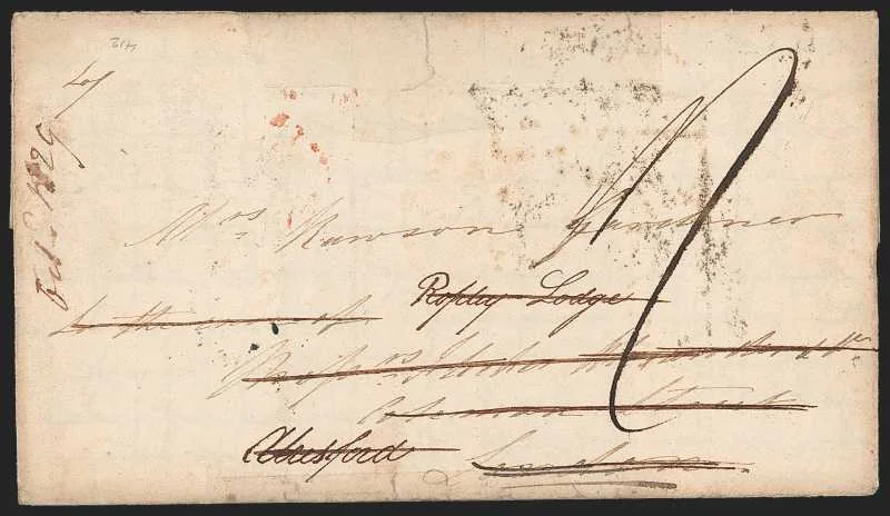 Gwalior HG 1 pre stamp cover — back (COV-416)