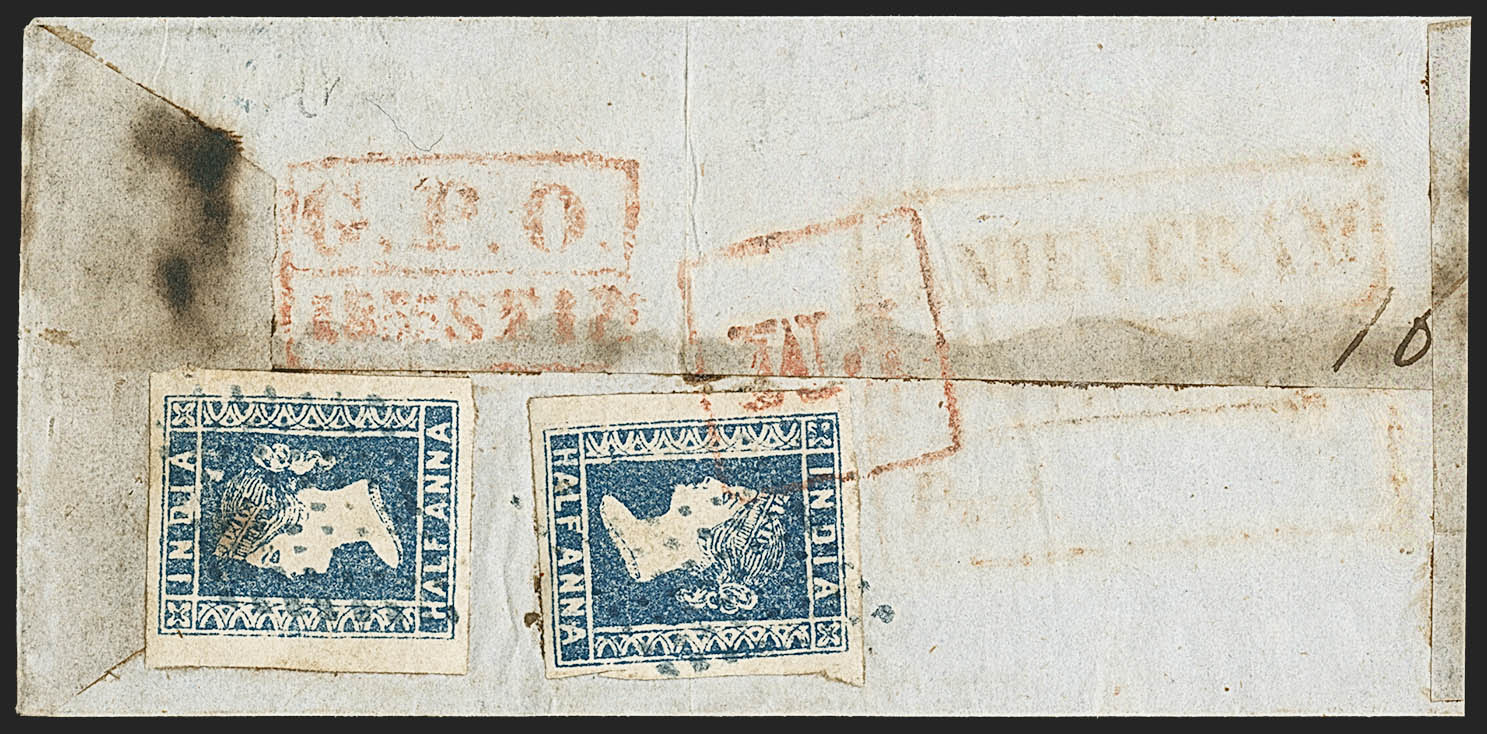 12 September 1855 Conjeveram HG 2 pre stamp cover — COV-4826