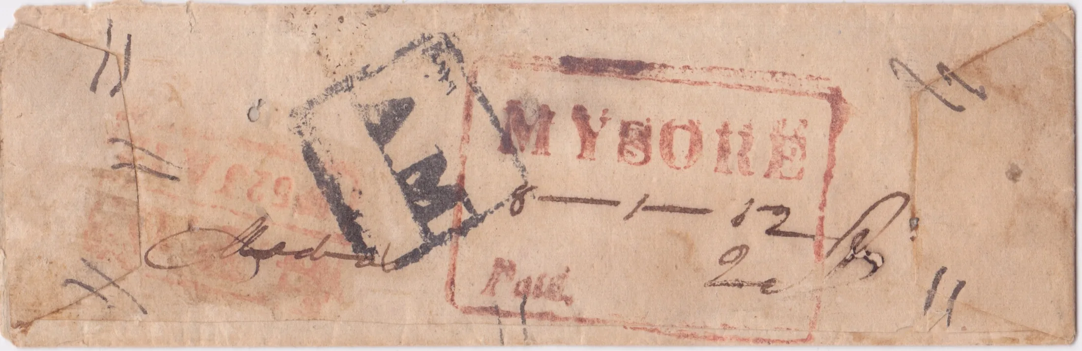 Mysore HG 4 pre stamp cover — COV-563