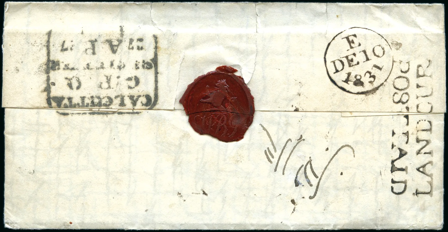 8 April 1831 Landour HG 1 pre stamp cover — COV-512