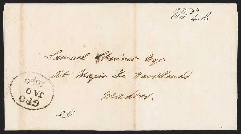 Chittoor HG 2 pre stamp cover — back (COV-390)