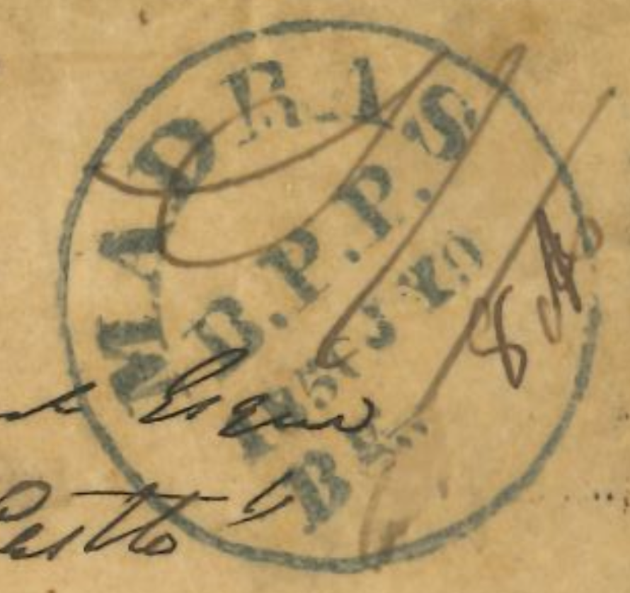 Madras SR7 handstamp
