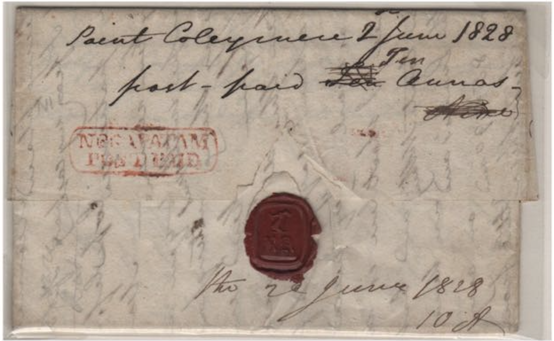 2 June 1828 Negapatam HG 3 pre stamp cover — COV-825