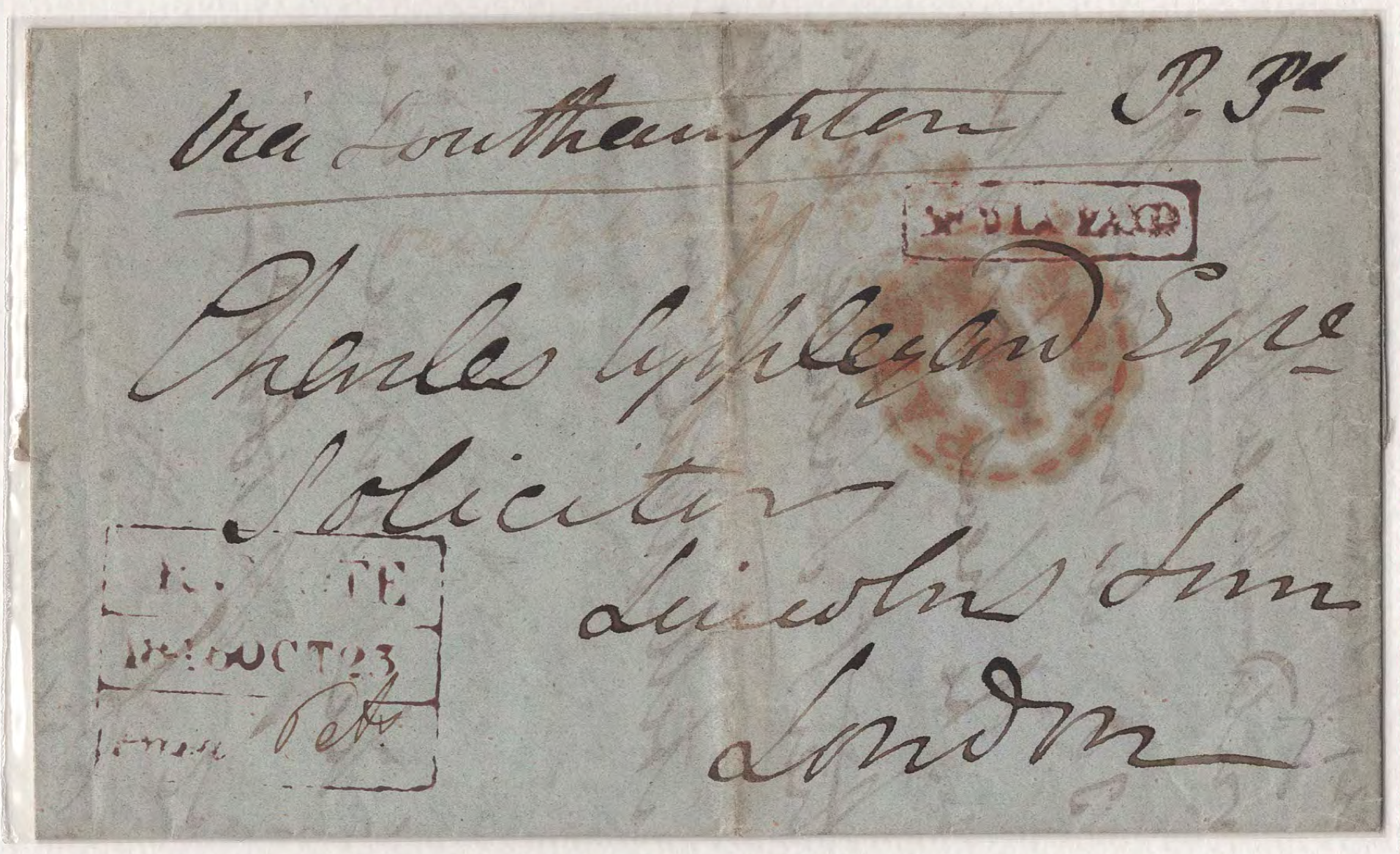 COV-2482 — 23 October 1840 Rajkote HG 5 pre-stamp cover