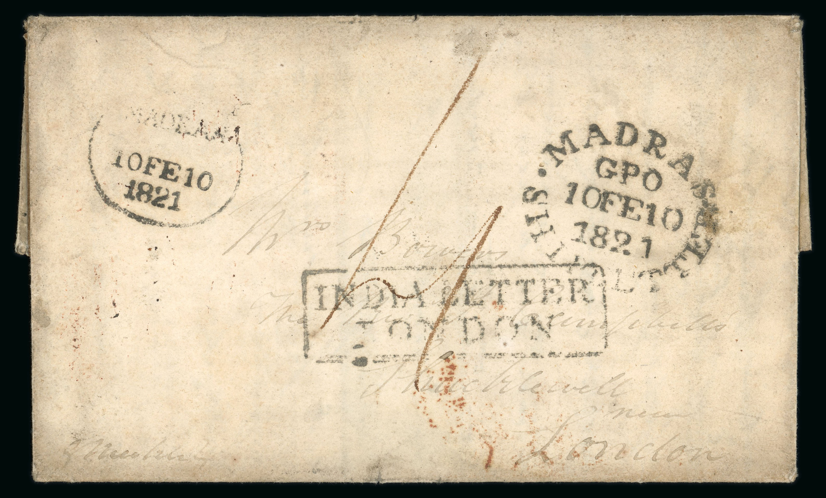Madras SD8 pre stamp cover — scan 2 (COV-886)