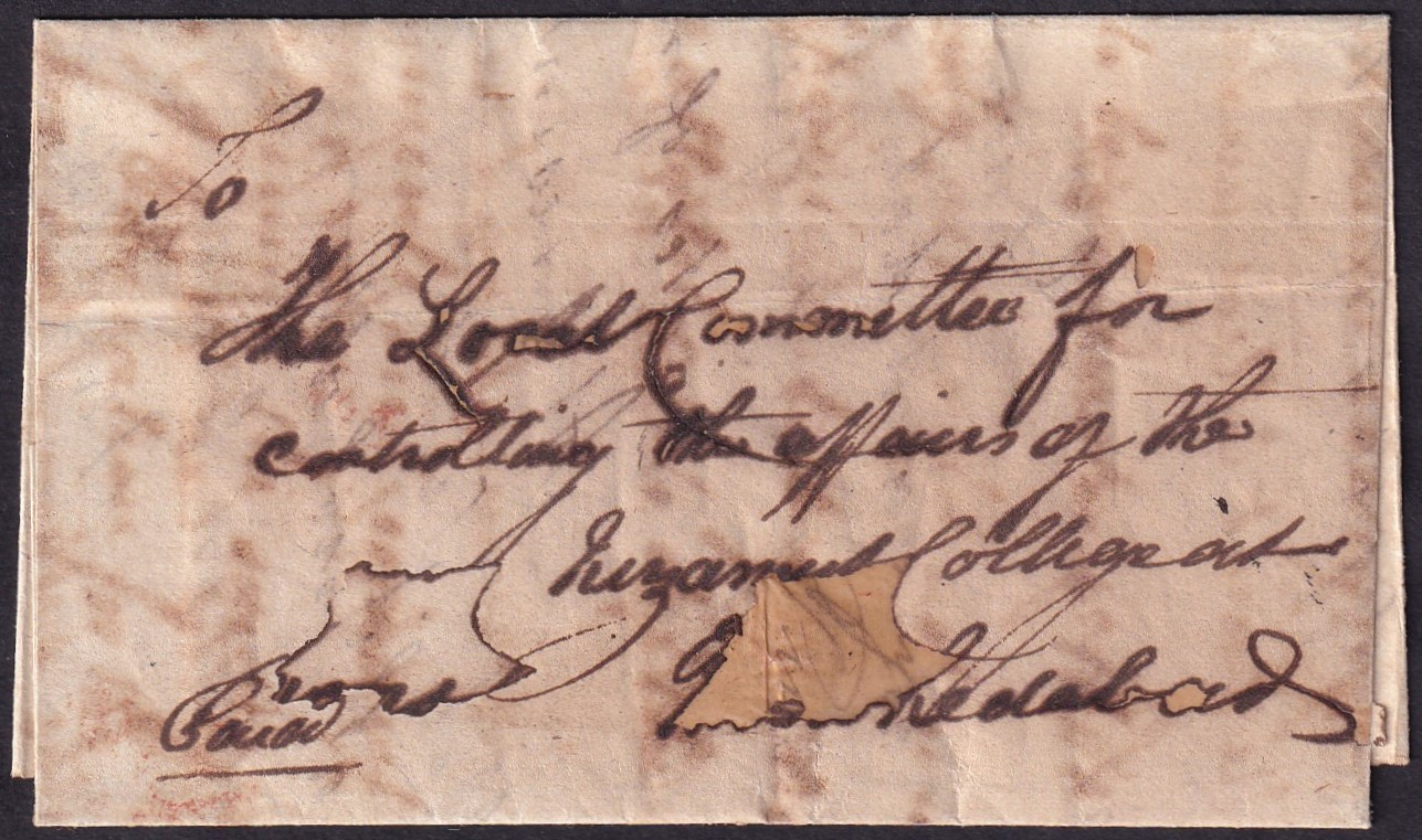 Calcutta HG 21 pre stamp cover — back (COV-3143)
