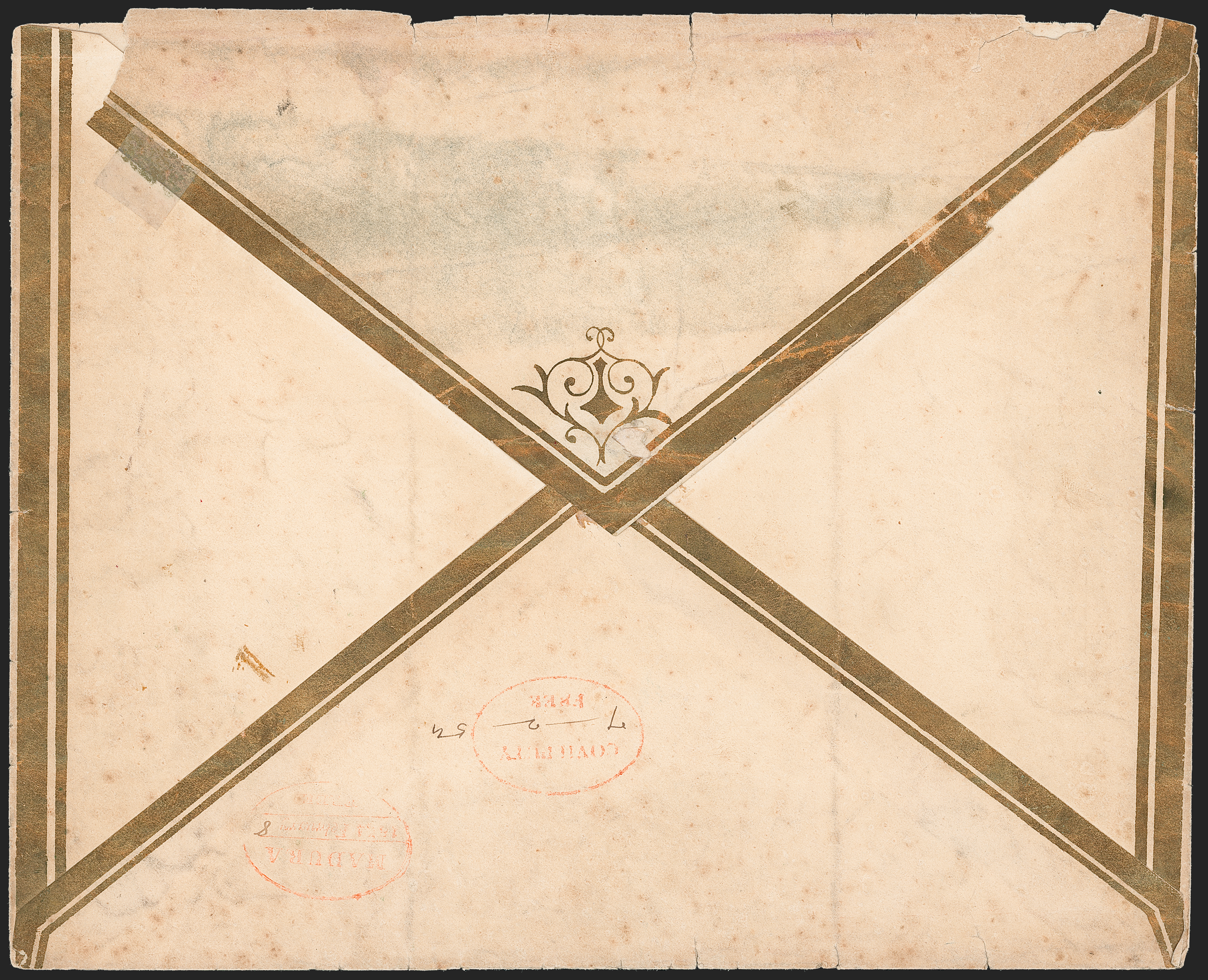 Pre-stamp cover of India — 1854, Covilputy HG 3 handstruck folded letter (COV-5353)