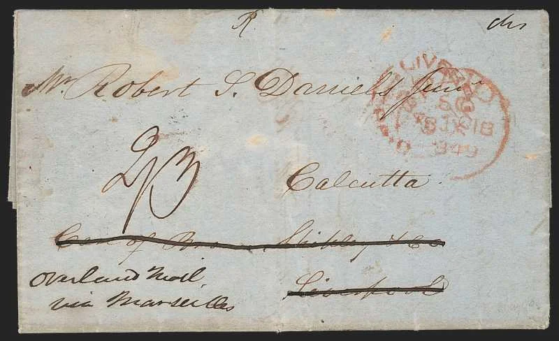 Calcutta HG 36 pre stamp cover — back (COV-379)