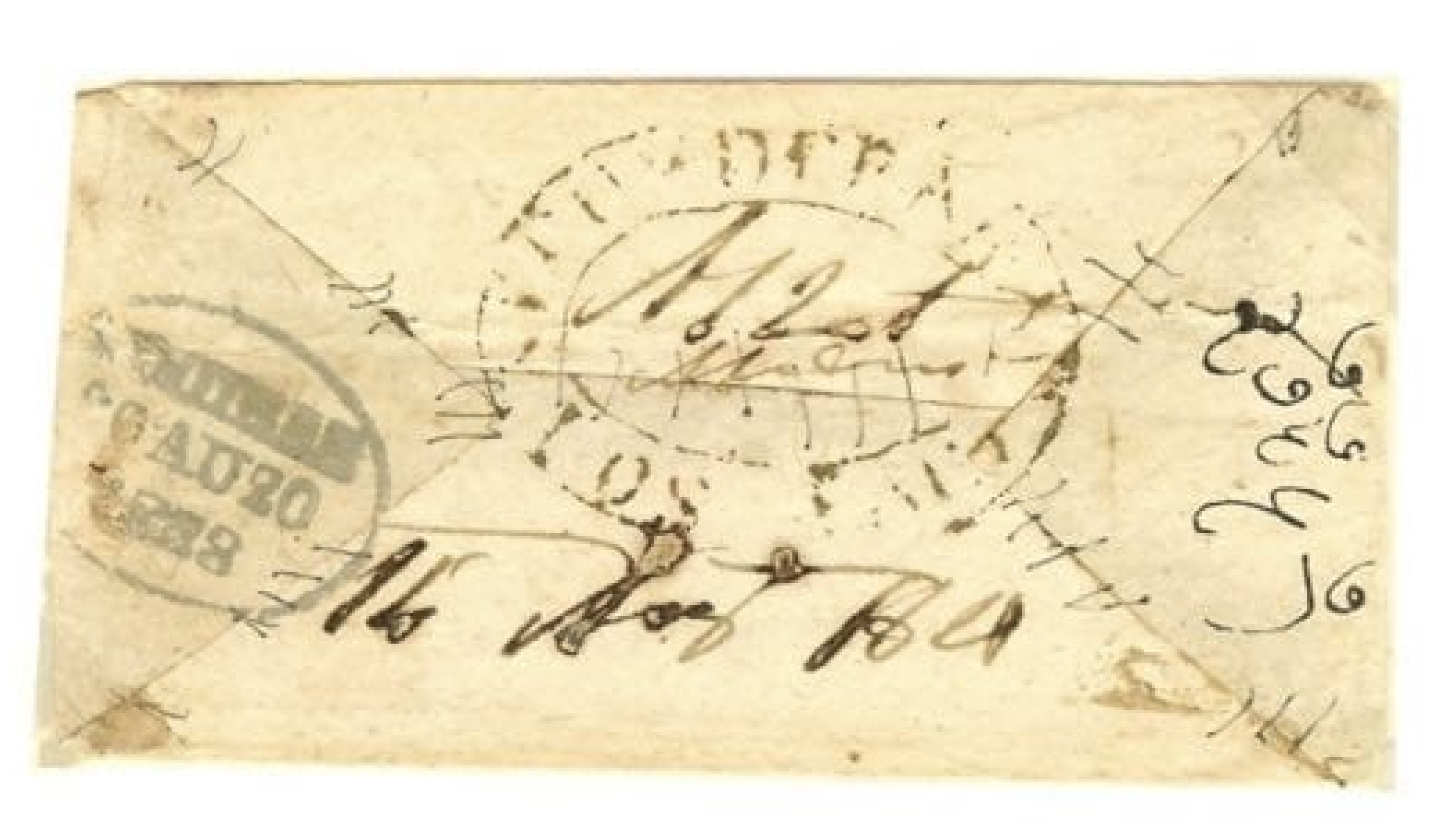 1836 Hyderabad HG 5 pre stamp cover — COV-829