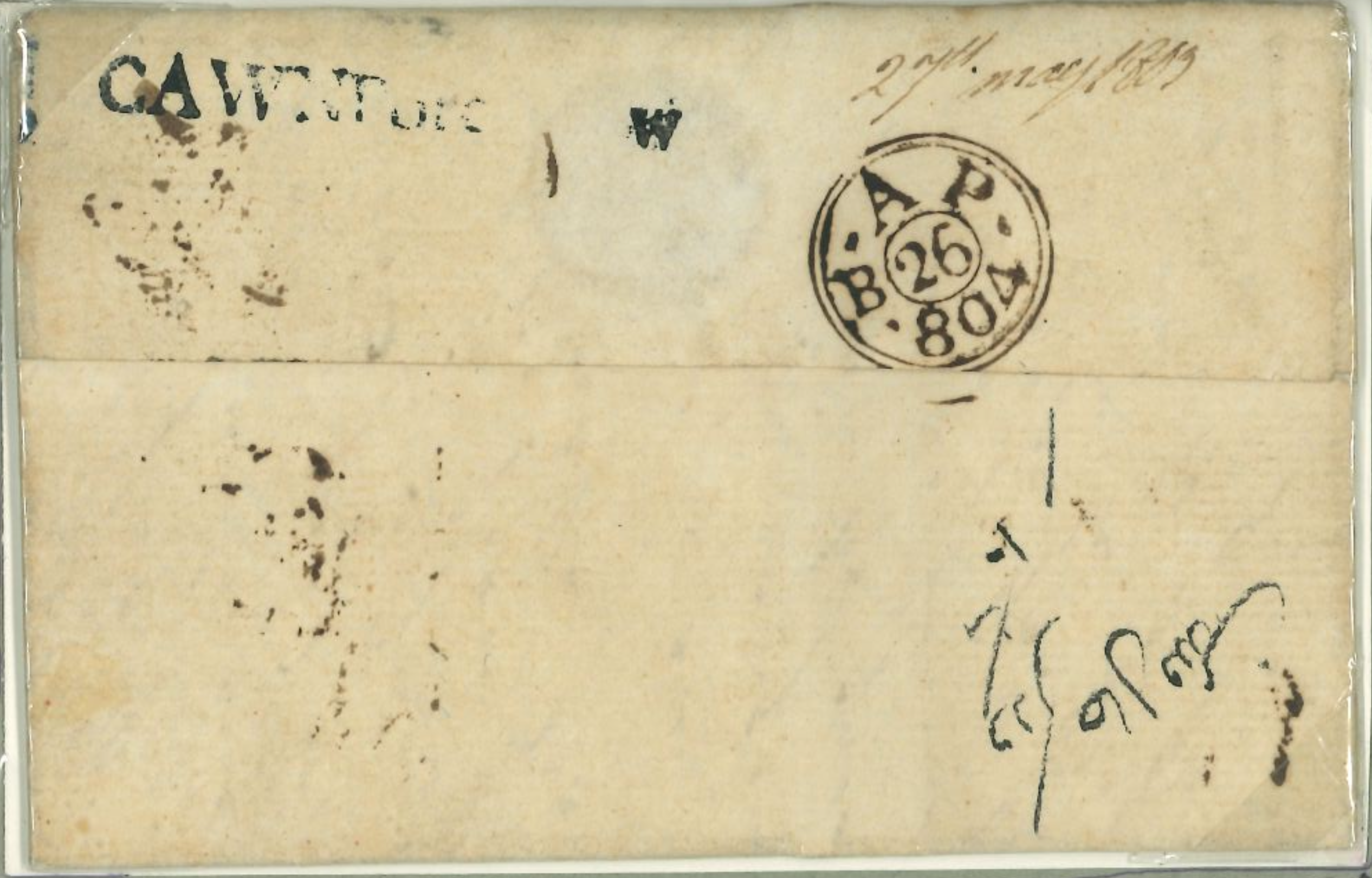25 May 1803 Cawnpore HG 1 pre stamp cover — COV-1061