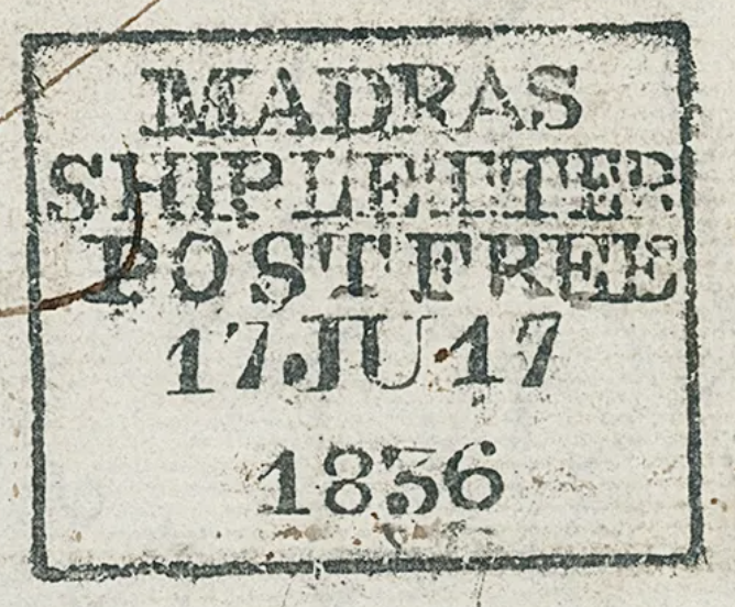 SD17 handstamp from Madras