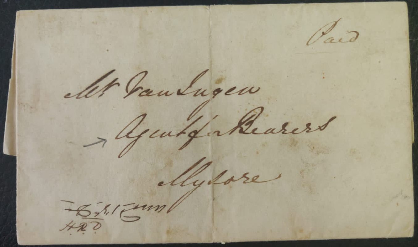 Ootacamund HG 4 pre stamp cover — back (COV-4245)