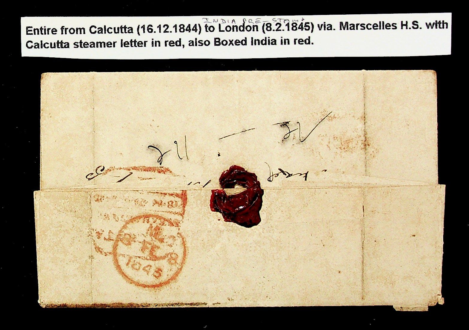 Calcutta SD16 pre stamp cover — scan 2 (COV-3892)