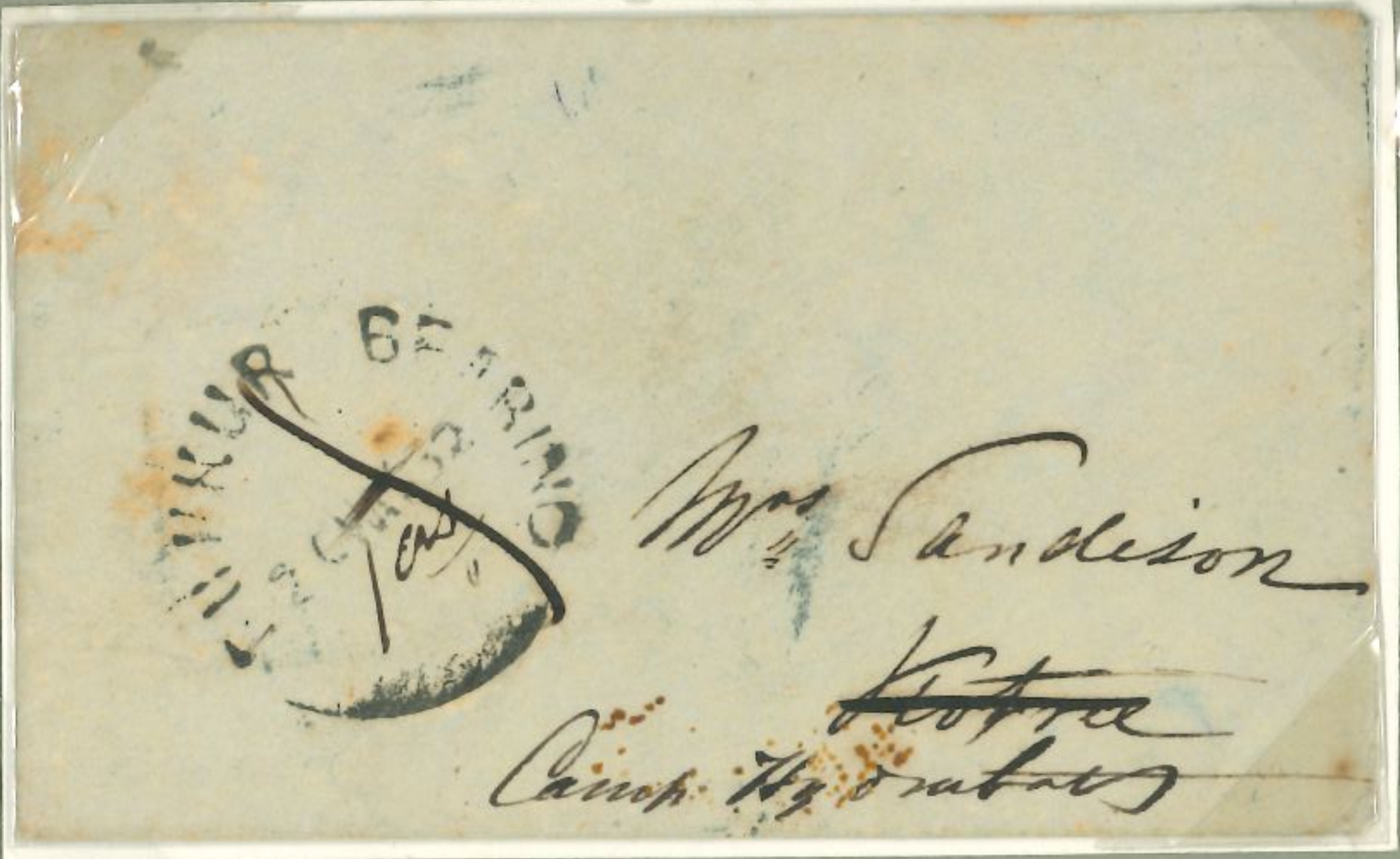20 May 1852 Sukkur HG 5 pre-stamp cover — COV-2574