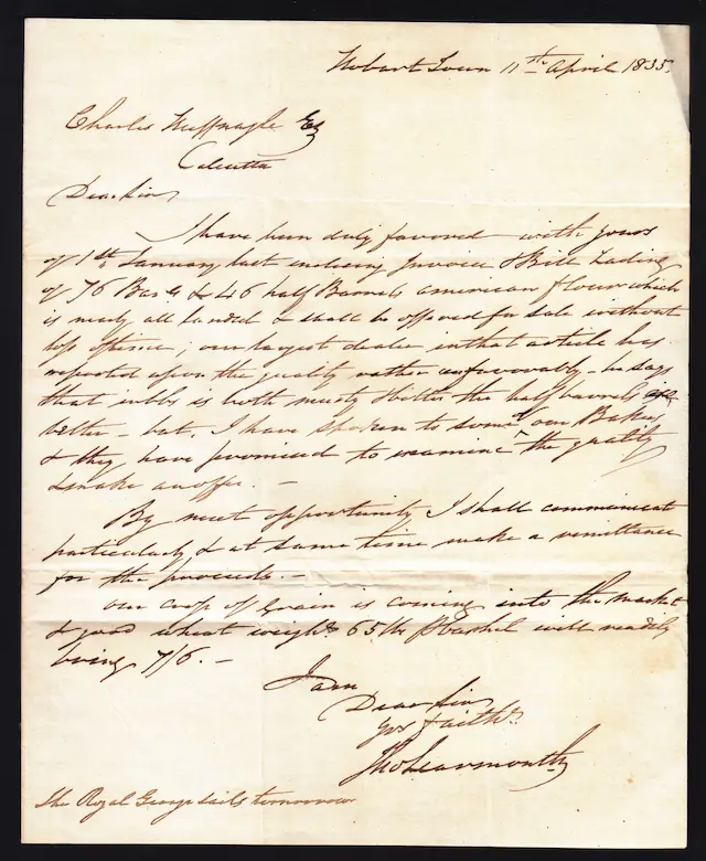 Calcutta SR27 pre stamp cover — back (COV-3594)