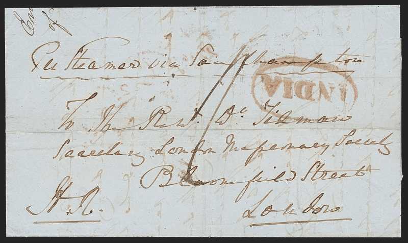 Nynee Tal HG 1 pre stamp cover — back (COV-675)