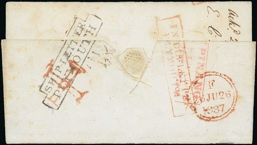 5 January 1837 Penang FP 4 pre stamp cover — COV-4349