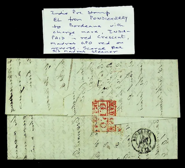 Pondicherry HG 12 pre stamp cover — scan 2 (COV-3601)