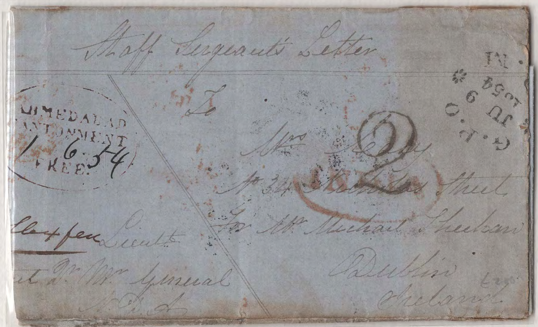28 May 1854 Ahmedabad Cantonment HG 4 pre stamp cover — COV-999