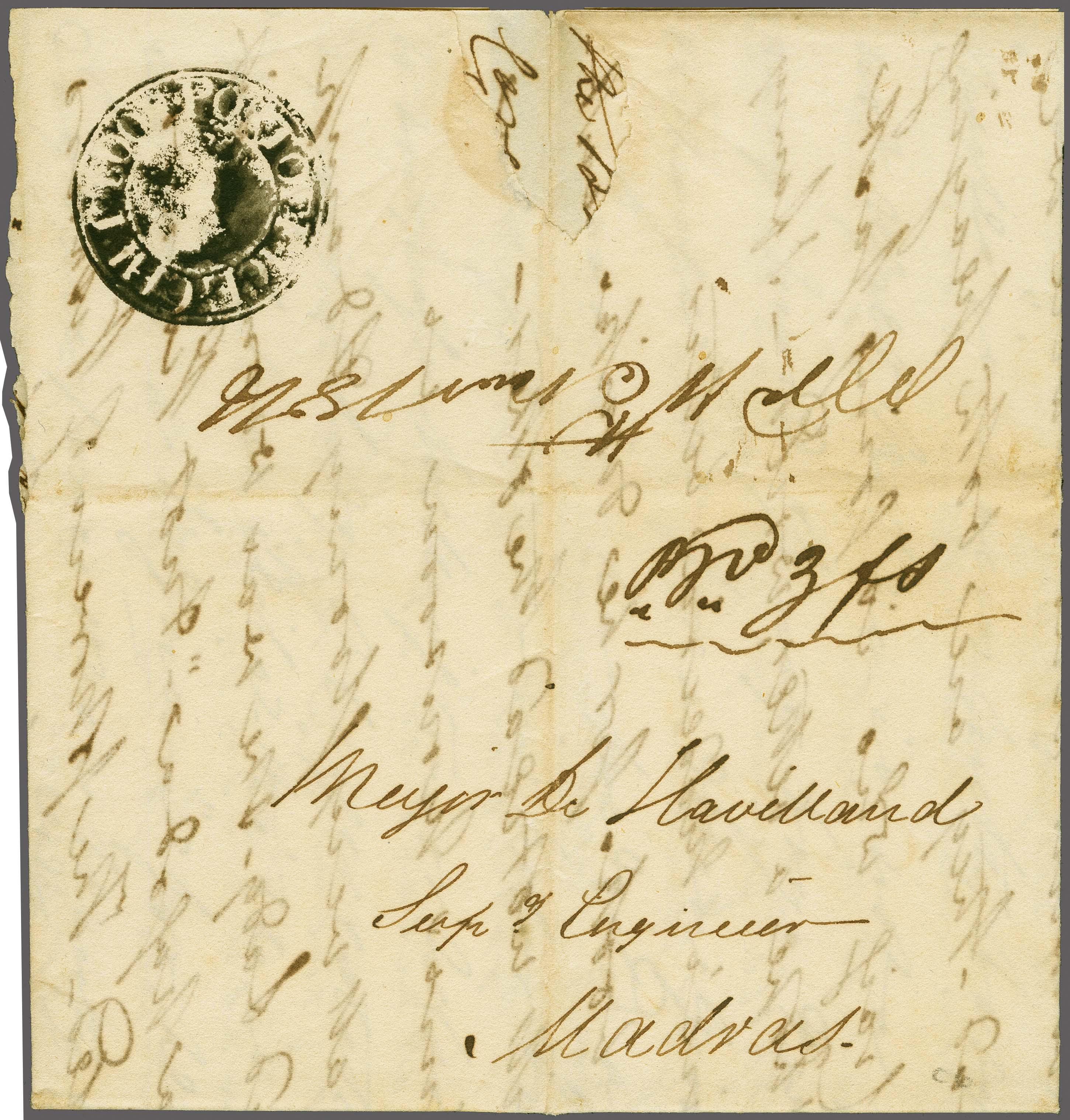 11 November 1816 Chittoor HG 2 pre stamp cover — COV-590