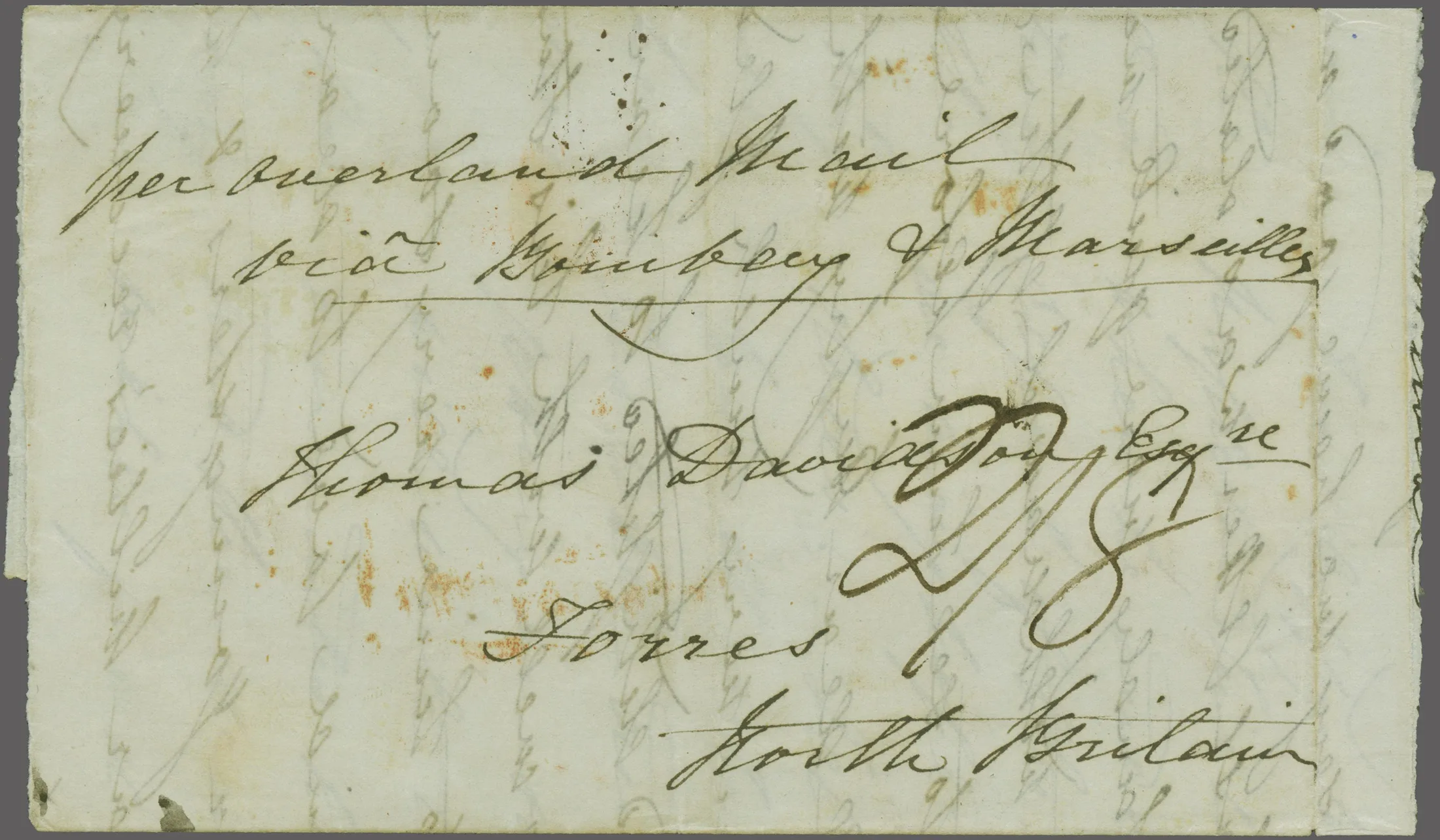 Bhauglepoor HG 5 pre stamp cover — back (COV-523)