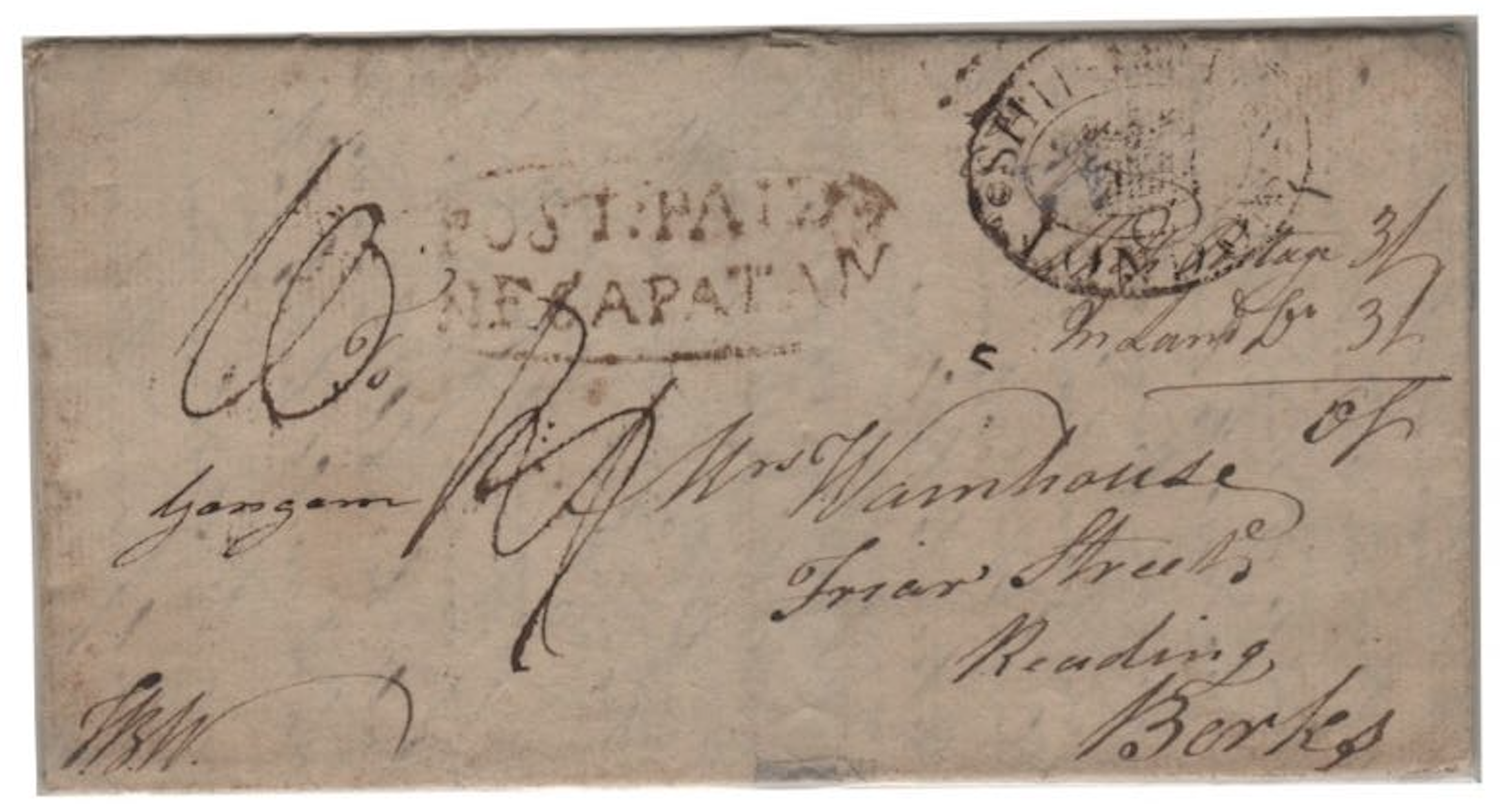 October 1809 Negapatam HG 1 pre stamp cover — COV-824