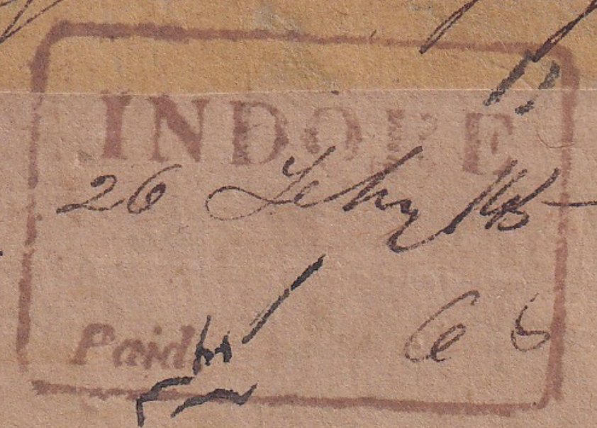 HG 4 handstamp from Indore