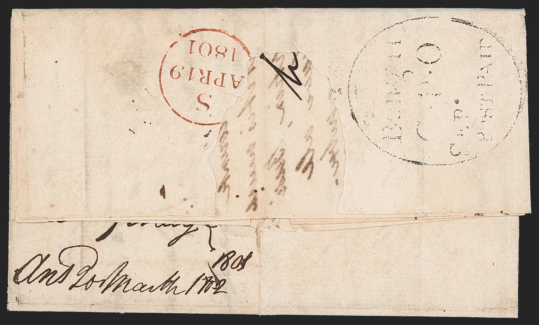 Calcutta SD2 pre stamp cover — back (COV-19)