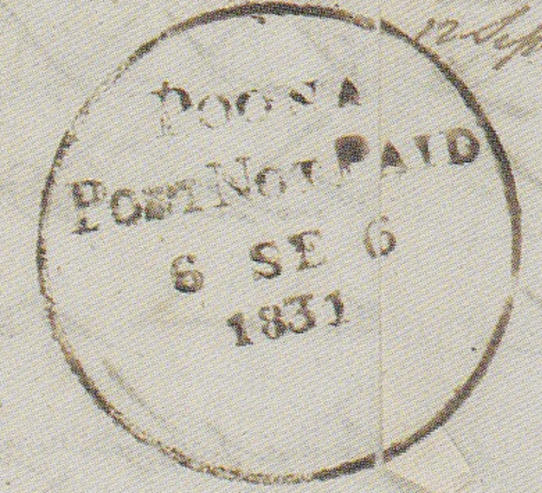 HG 2 handstamp from Poona