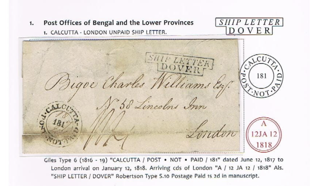 Calcutta SD6 pre stamp cover — back (COV-2807)