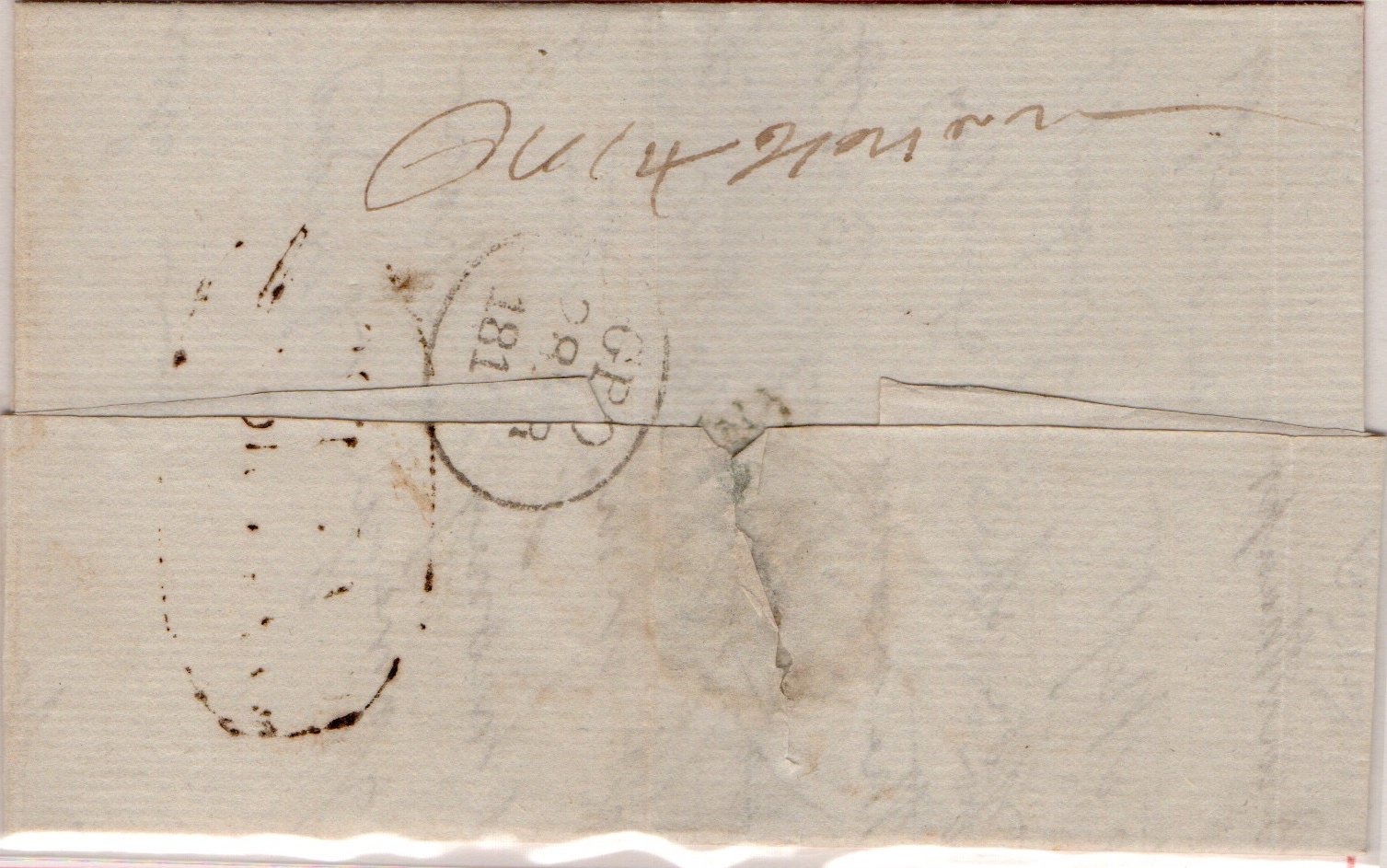 25 March 1817 Pondicherry HG 3 pre stamp cover — COV-3413