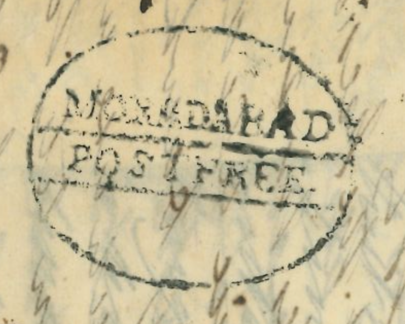 HG 1 handstamp from Moradabad